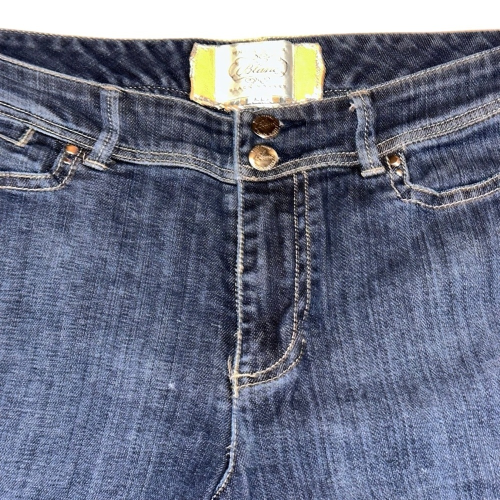 White House Black Market Blanc Dark Blue Denim WideLeg size 8r - Picture 12 of 14